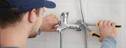 Water tap installation in bathroom